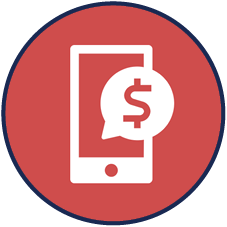 payment survey icon: cellphone with $ on it